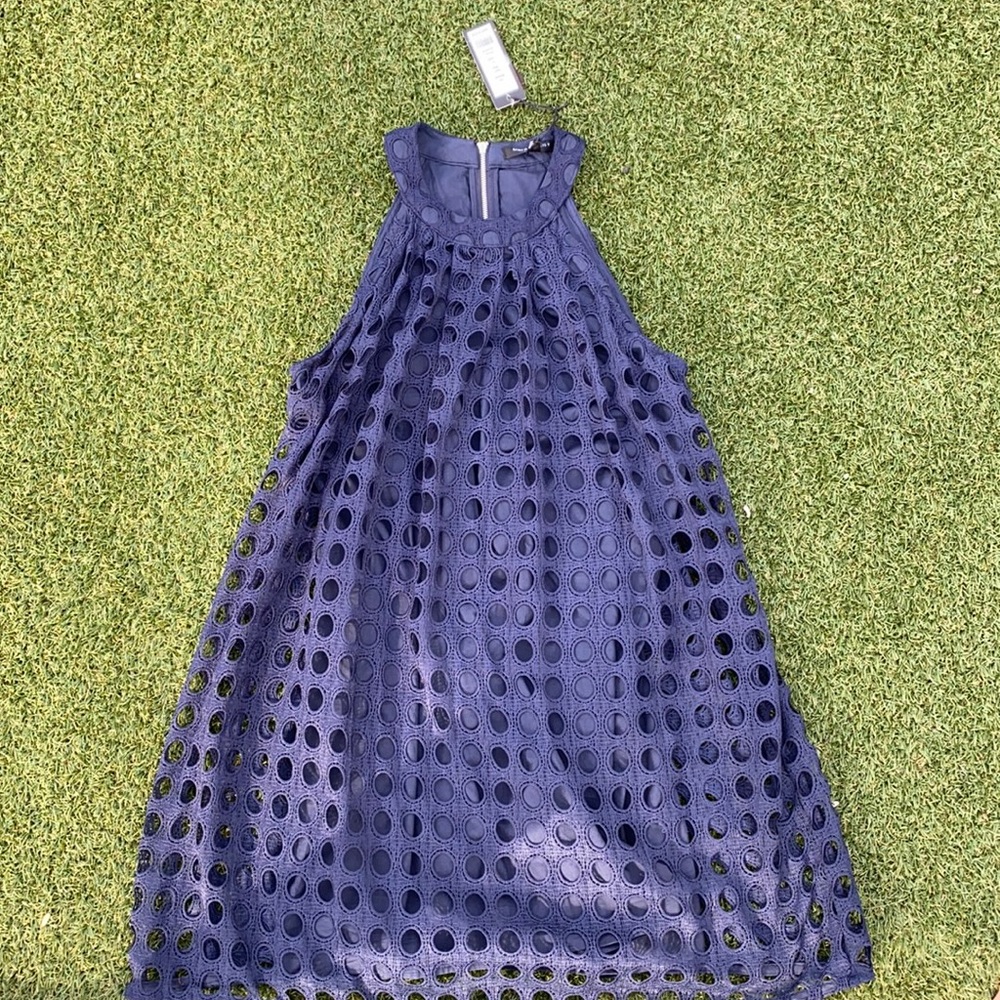 Navy eyelet Romeo + Juliet Couture mini dress